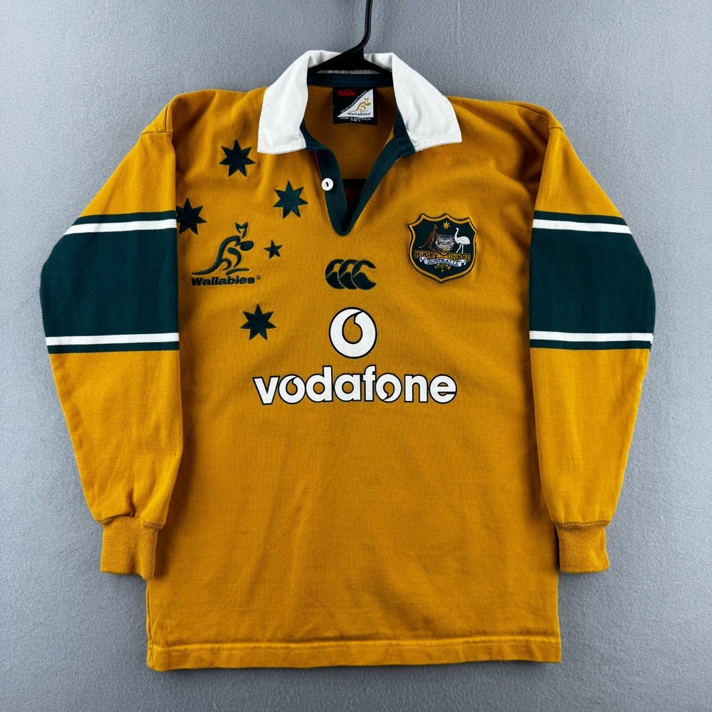Australia Rugby Union Jersey Mens Small Canterbury Vodafone Wallabies Cotton